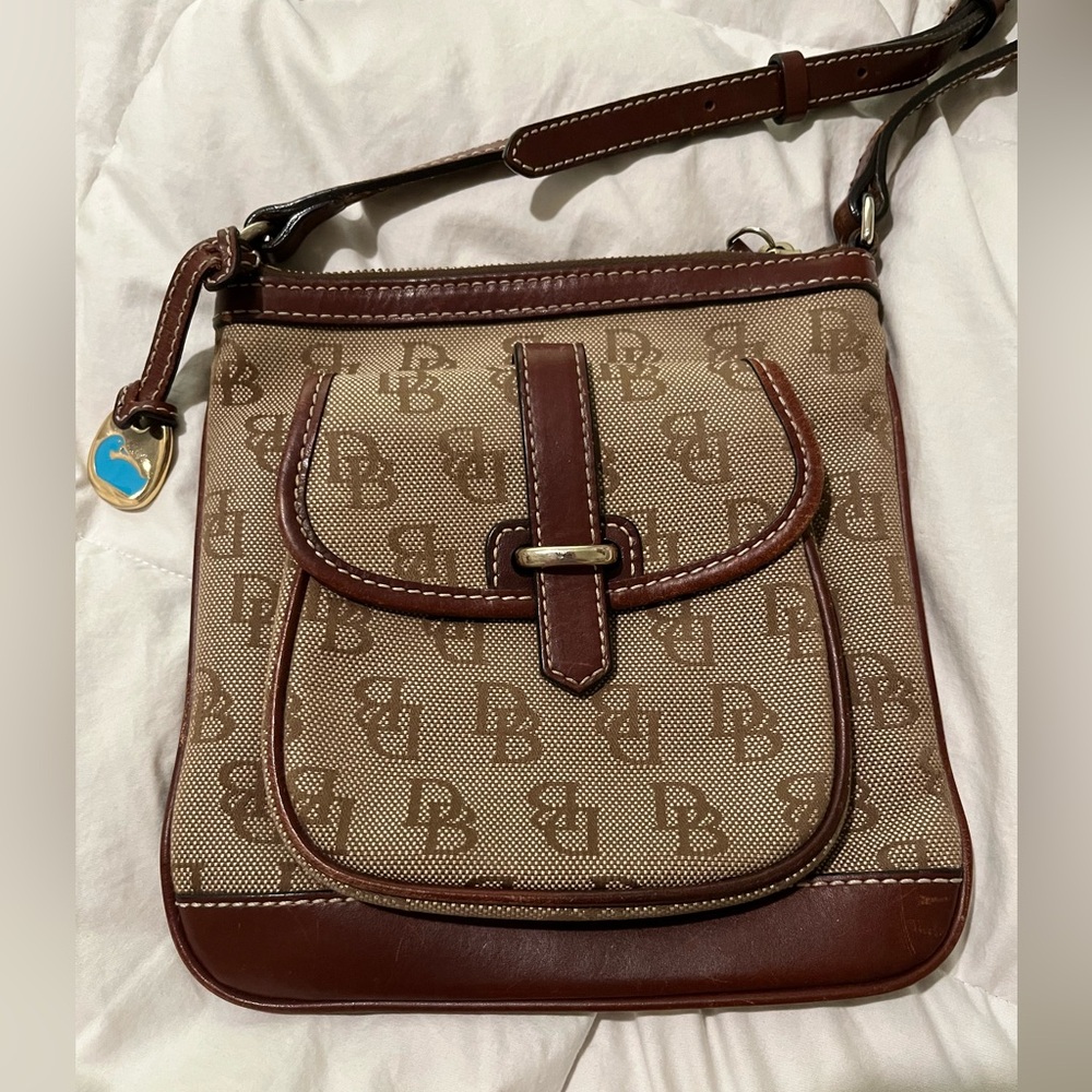 Dooney and Bourke brown logo crossbody bag